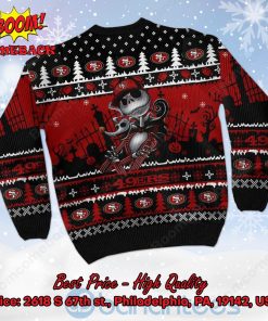 san francisco 49ers jack skellington halloween ugly christmas sweater 3 VR7pE