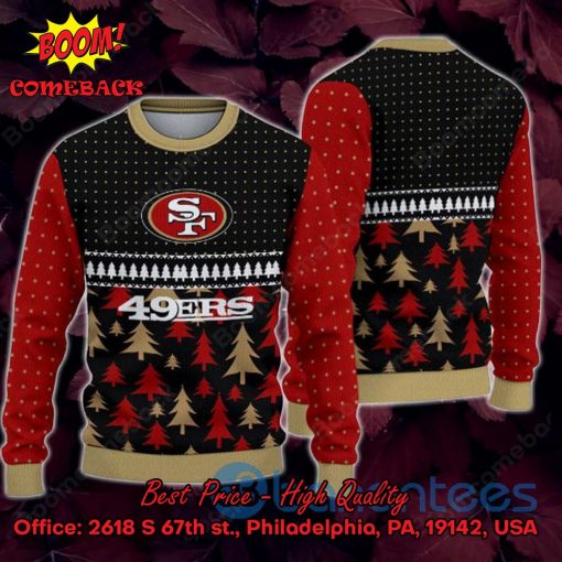San Francisco 49ers Pine Trees Ugly Christmas Sweater