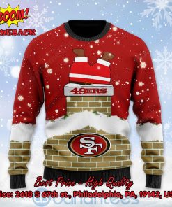 san francisco 49ers santa claus on chimney personalized name ugly christmas sweater 2 VaCwd