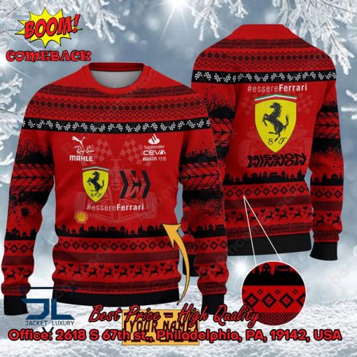 Scuderia Ferrari Personalized Name Ugly Christmas Sweater