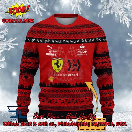 Scuderia Ferrari Personalized Name Ugly Christmas Sweater