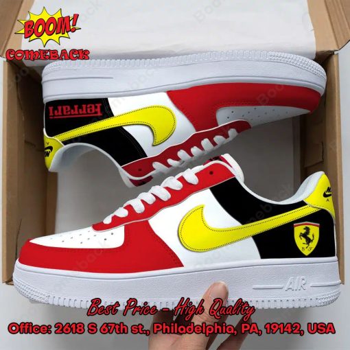 Scuderia Ferrari Red Black Nike Air Force Sneakers