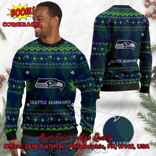 Seattle Seahawks Big Logo Ugly Christmas Sweater