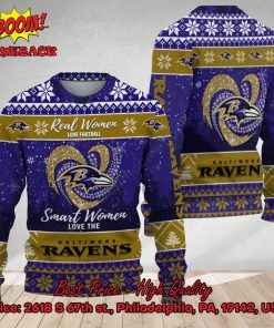 Smart Women Love The Baltimore Ravens Ugly Christmas Sweater
