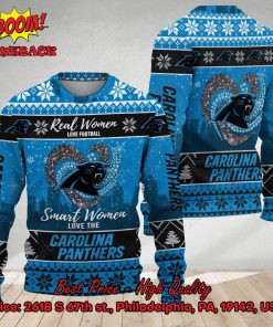 Smart Women Love The Carolina Panthers Ugly Christmas Sweater