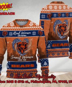 Smart Women Love The Chicago Bears Ugly Christmas Sweater