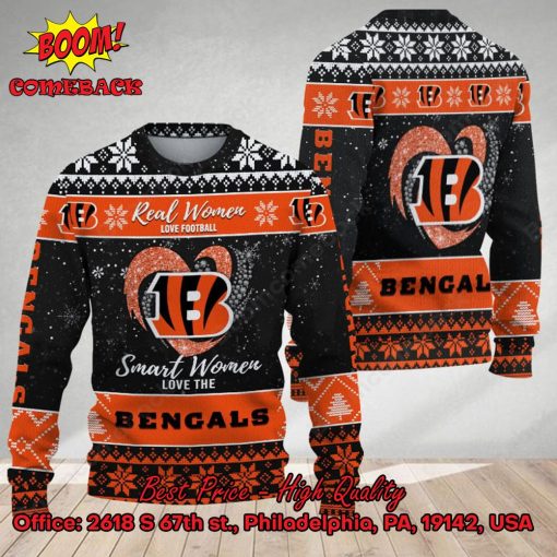 Smart Women Love The Cincinnati Bengals Ugly Christmas Sweater