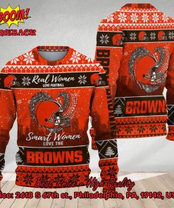 Smart Women Love The Cleveland Browns Ugly Christmas Sweater