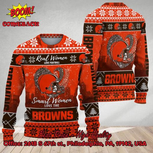 Smart Women Love The Cleveland Browns Ugly Christmas Sweater