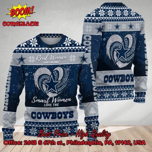 Smart Women Love The Dallas Cowboys Ugly Christmas Sweater