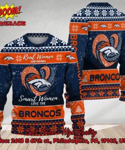 Smart Women Love The Denver Broncos Ugly Christmas Sweater