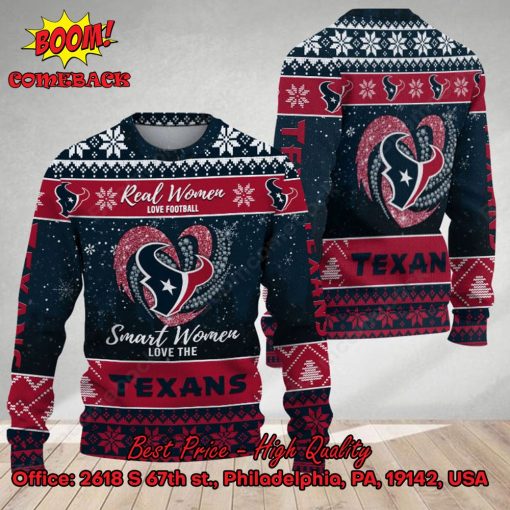 Smart Women Love The Houston Texans Ugly Christmas Sweater