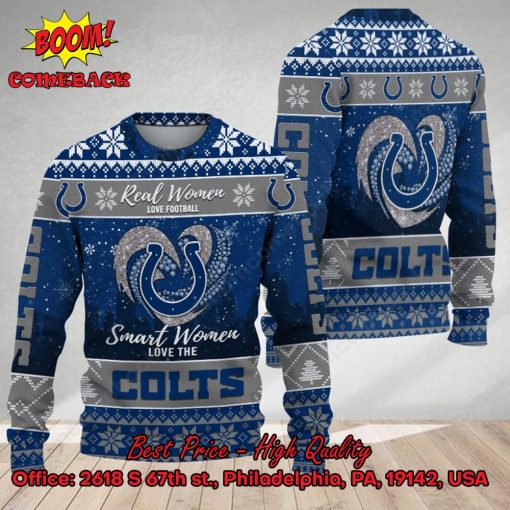 Smart Women Love The Indianapolis Colts Ugly Christmas Sweater