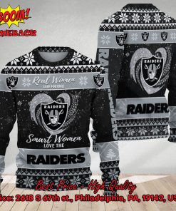 Smart Women Love The Las Vegas Raiders Ugly Christmas Sweater