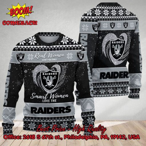 Smart Women Love The Las Vegas Raiders Ugly Christmas Sweater