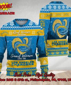 Smart Women Love The Los Angeles Chargers Ugly Christmas Sweater