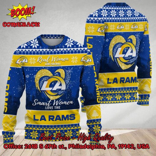 Smart Women Love The Los Angeles Rams Ugly Christmas Sweater