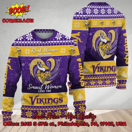 Smart Women Love The Minnesota Vikings Ugly Christmas Sweater