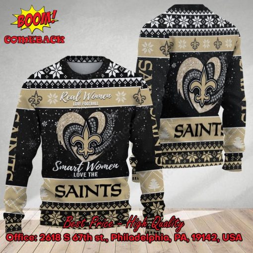 Smart Women Love The New Orleans Saints Ugly Christmas Sweater