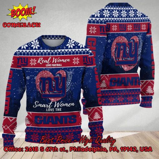 Smart Women Love The New York Giants Ugly Christmas Sweater