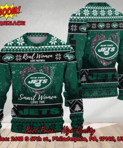 Smart Women Love The New York Jets Ugly Christmas Sweater