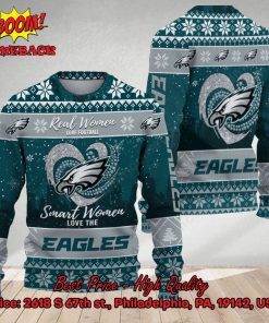Smart Women Love The Philadelphia Eagles Ugly Christmas Sweater