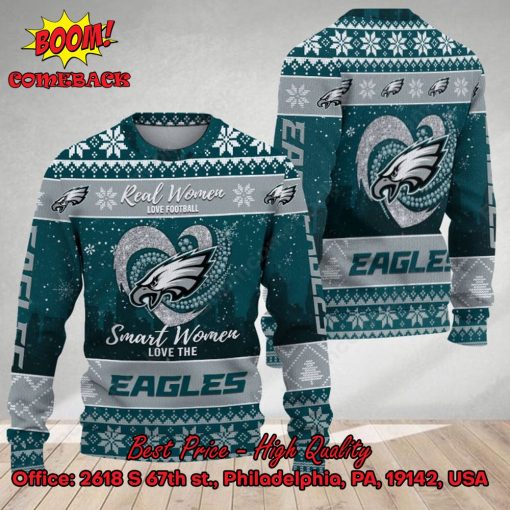 Smart Women Love The Philadelphia Eagles Ugly Christmas Sweater