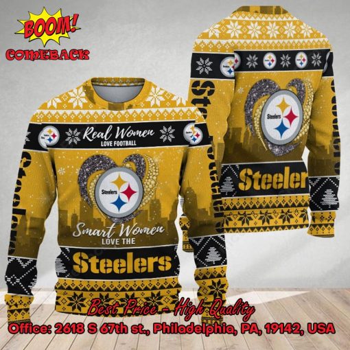 Smart Women Love The Pittsburgh Steelers Ugly Christmas Sweater