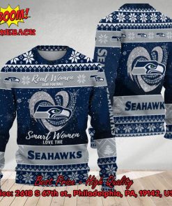 Smart Women Love The Seattle Seahawks Ugly Christmas Sweater