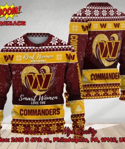 Smart Women Love The Washington Commanders Ugly Christmas Sweater