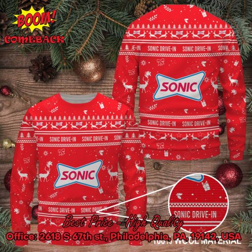 Sonic Drive-In Reindeer Ugly Christmas Sweater