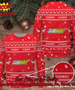 Subway Reindeer Ugly Christmas Sweater