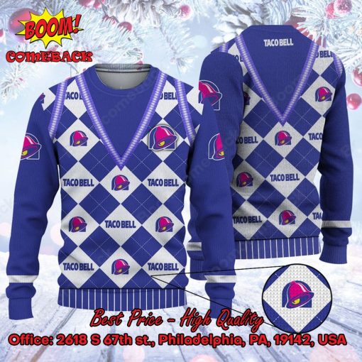 Taco Bell Chessboard Ugly Christmas Sweater