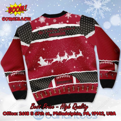 Tampa Bay Buccaneers All I Need For Christmas Is Buccaneers Custom Name Number Ugly Christmas Sweater