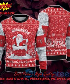 Tampa Bay Buccaneers Happy Santa Claus On Chimney Ugly Christmas Sweater