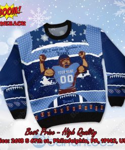 tennessee titans all i need for christmas is titans custom name number ugly christmas sweater 2 cWCE8