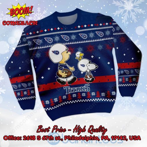Tennessee Titans Charlie Brown Peanuts Snoopy Ugly Christmas Sweater