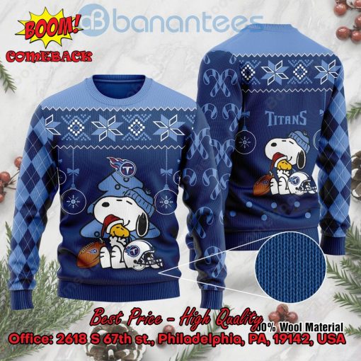 Tennessee Titans Peanuts Snoopy Ugly Christmas Sweater