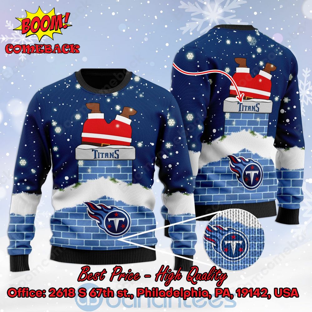 Tennessee Titans Pine Trees Ugly Christmas Sweater