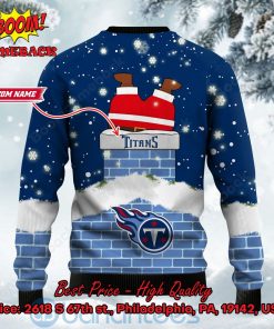 tennessee titans santa claus on chimney personalized name ugly christmas sweater 3 EmIcN