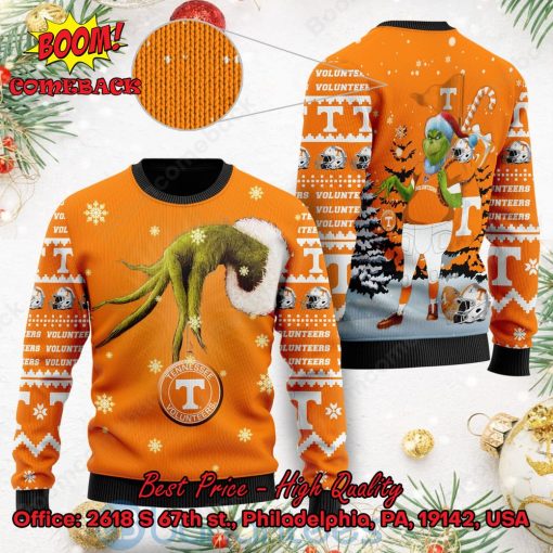 Tennessee Volunteers Grinch Candy Cane Ugly Christmas Sweater