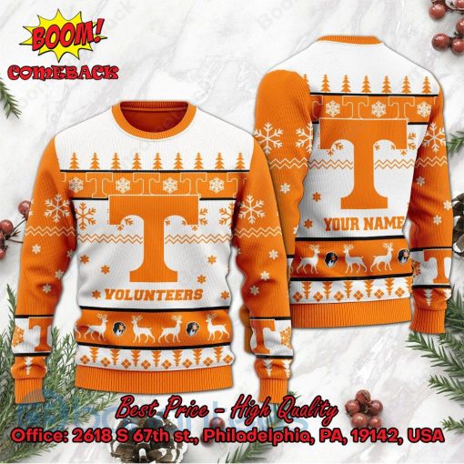 Tennessee Volunteers Personalized Name Ugly Christmas Sweater