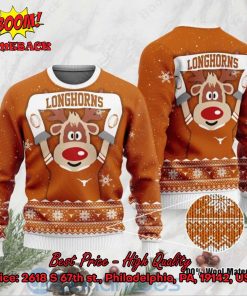 Texas Longhorns Reindeer Ugly Christmas Sweater