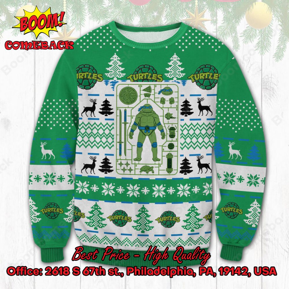 TMNT Leonardo Model Sprue Ugly Christmas Sweater