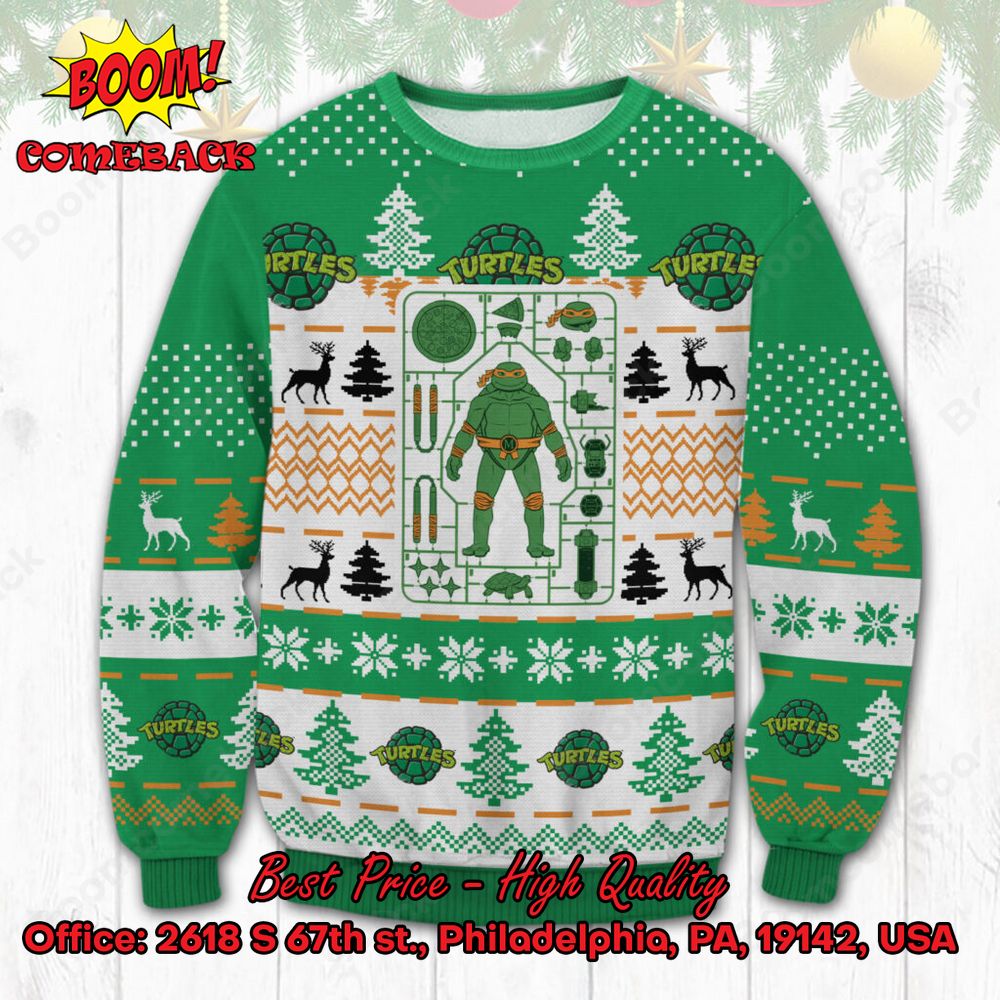 TMNT Michelangelo Model Sprue Ugly Christmas Sweater