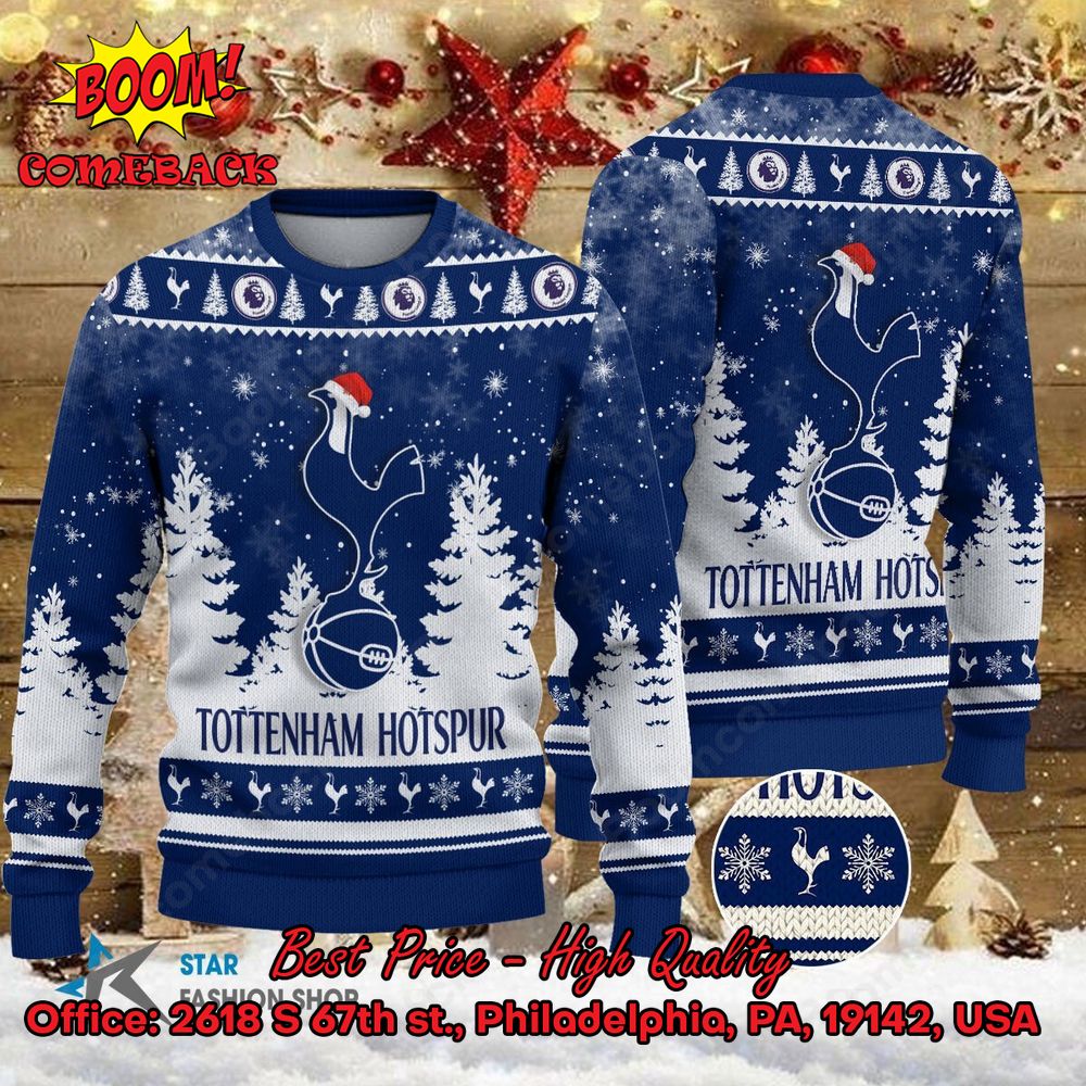 Tottenham Hotspur Santa Hat Ugly Christmas Sweater