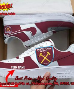 West Ham United FC Logo Personalized Name Nike Air Force Sneakers