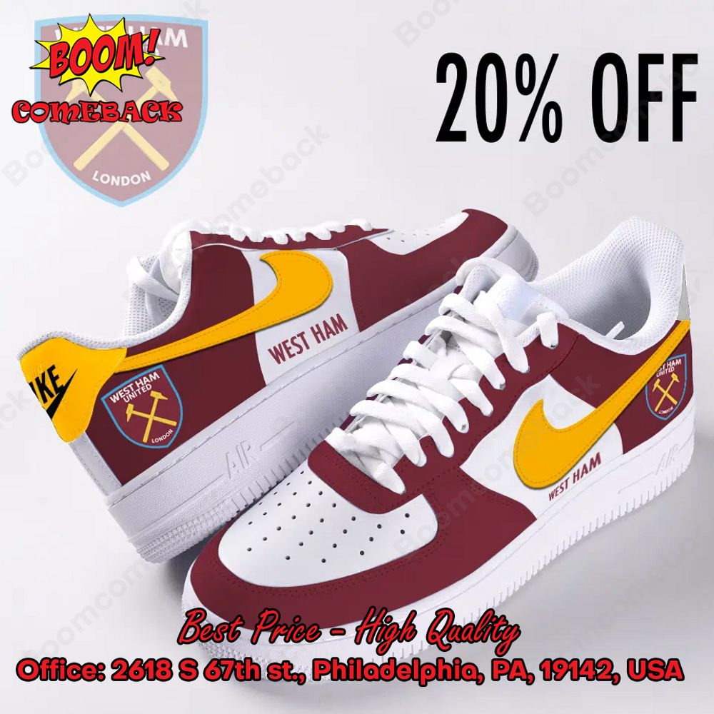 West Ham United FC Luxury Nike Air Force Sneakers