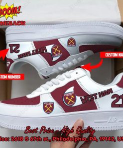 West Ham United FC Personalized Name And Number Nike Air Force Sneakers