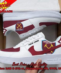 West Ham United FC Personalized Name Nike Air Force Sneakers